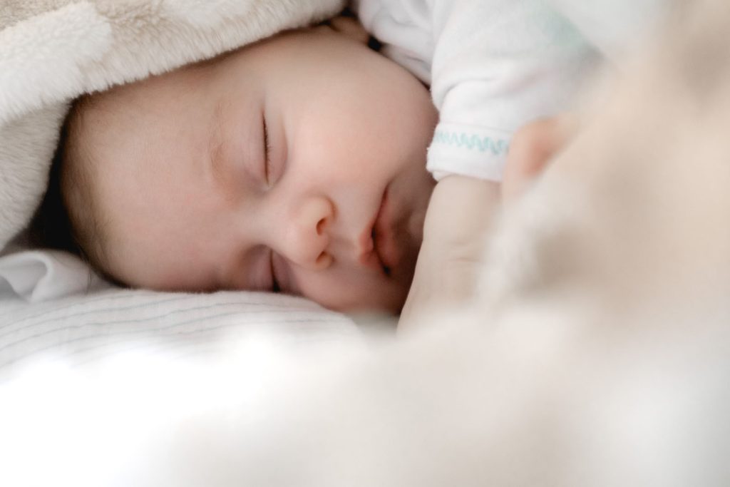 close up of sleeping baby