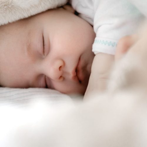 close up of sleeping baby